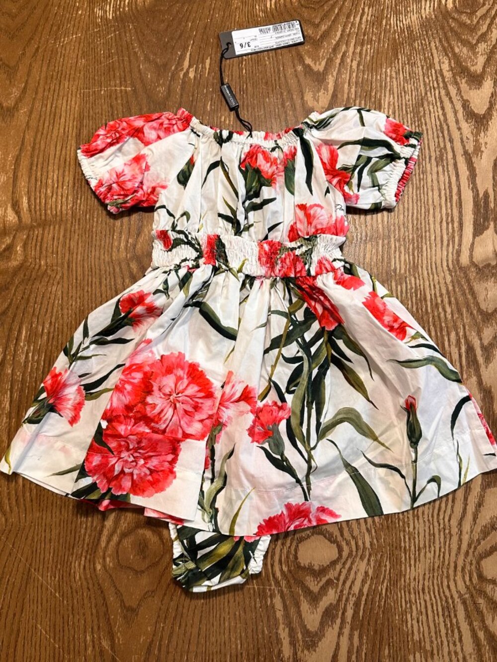NWT Dolce & Gabbana Baby Carnation Floral Dress & Bloomers 3-6M